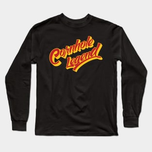 Cornhole Legend Vintage Script Long Sleeve T-Shirt